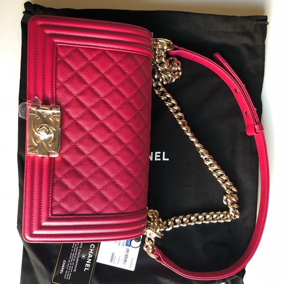 Chanel Pink Caviar Boy Bag Medium - Picture 2 of 8